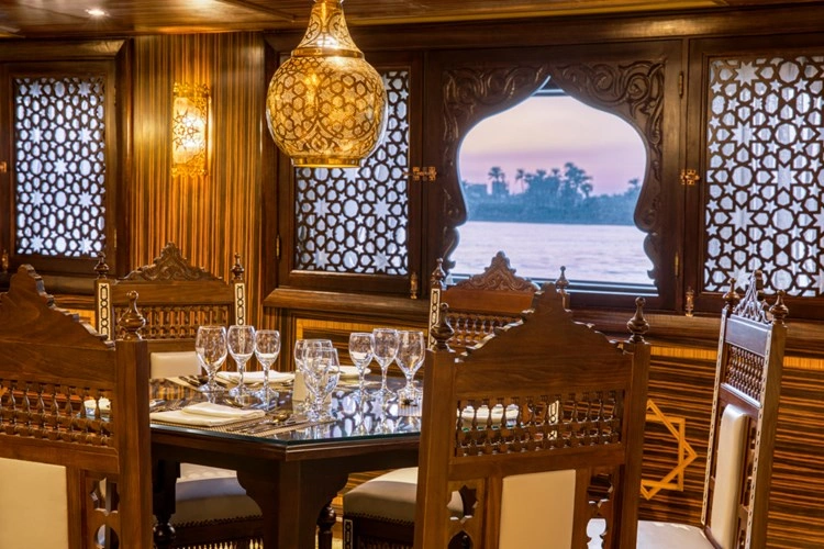 Restaurant aboard the S.S. Sphinx Nile Cruise Nile cruise